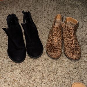 Cat & Jack Black and Leopard Kids Boots